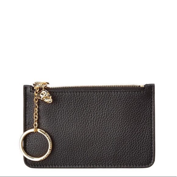 Alexander McQueen Handbags - NWT luxury authentic Alexander McQueen black pebbled leather Key Ring Pouch